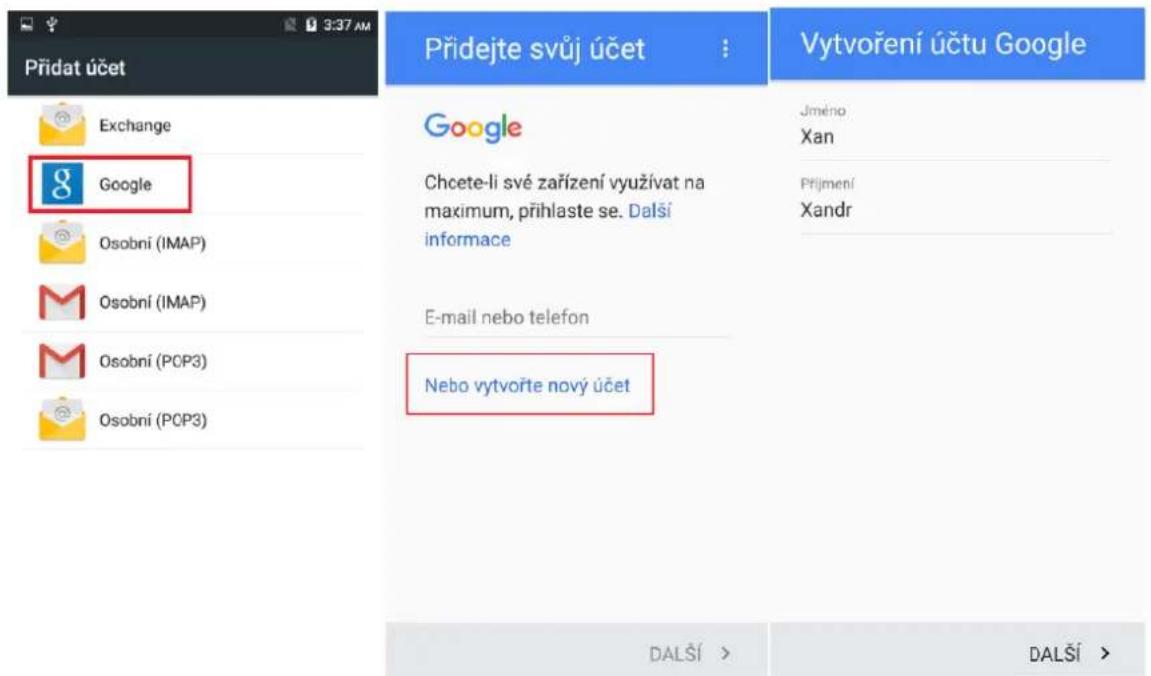 Přidat účet Exchange Google Osobní (IMAP) Osobní (IMAP) Osobní (PCP3) Osobní (PCP3) Přidejte svůj účet Google Chcete-li své zařízení využívat na maximum, přihlaste se. Další informace E-mail nebo telefon Nebo vytvořte nový účet Vytvoření účtu Google Jméno Xan Přijmení Xandr DALŠÍ > DALŠÍ >