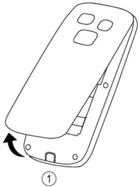 DORO PhoneEasy 516 - Installation de la carte SIM, de la carte mémoire et de pile - 1