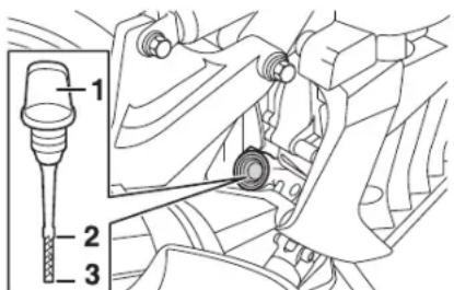 YAMAHA Xenter 125 (2014) - Provjera razine ulja agregata - 1