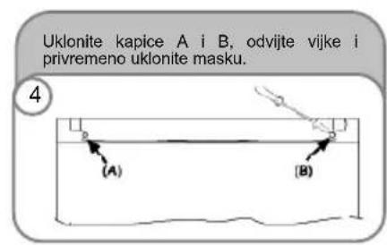 Uklonite kapice A i B, odvijte vijke i privremeno uklonite masku. (A) (B)