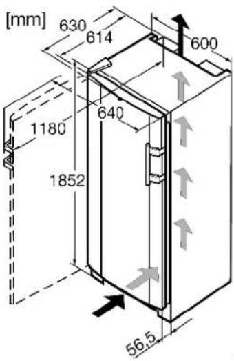 LIEBHERR SBS 7222 - Dimenzije postavljanja - 1