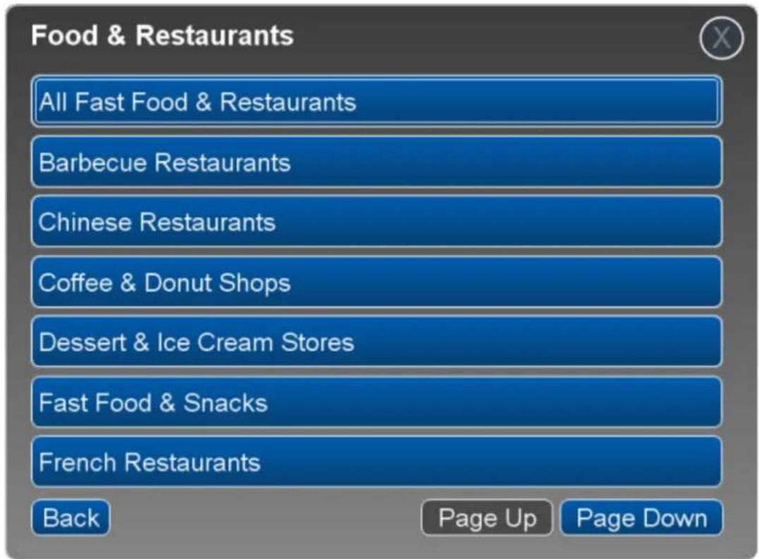 Food & Restaurants All Fast Food & Restaurants Barbecue Restaurants Chinese Restaurants Coffee & Donut Shops Dessert & Ice Cream Stores Fast Food & Snacks French Restaurants Back Page Up Page Down