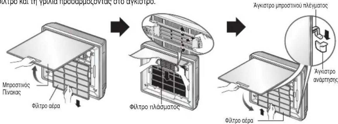 Μπροστινός Πίνακας Φίλτρο αέρα Αγκιστρο μπροστινού πλέγματος Αγκιστρο ανάρτησης Φίλτρο πλάσματος Φίλτρο αέρα