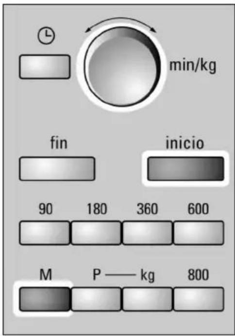 min/kg fin inicio 90 180 360 600 M P — kg 800