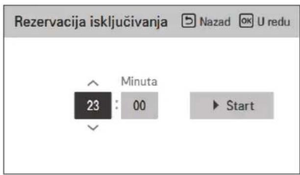 Rezervacija isključivanja Nazad OK U redu 23 : 00 Start