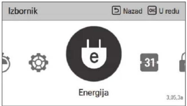 Izbornik Nazad OK U redu Energija 31 3,05,3a