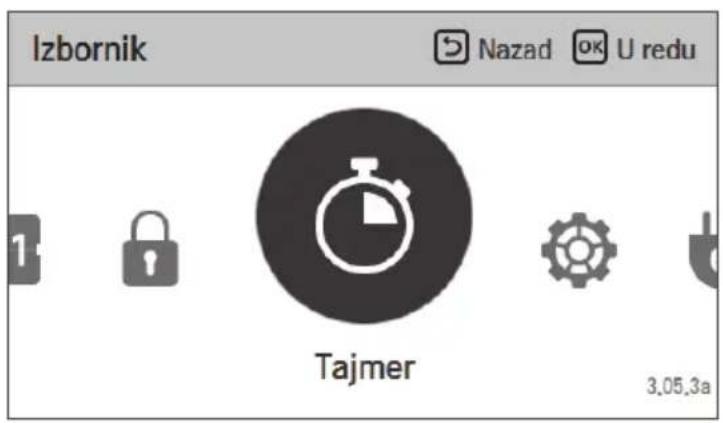 Izbornik Nazad OK U redu 1 Lock Tajmer 3.05.3a