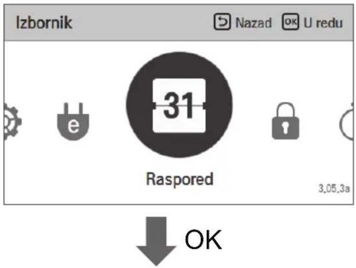 Izbornik Nazad Ok U redu 31 Raspored 3,05,3a OK