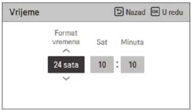Vrijeme Format vremena Sat Minuta 24 sata 10 : 10