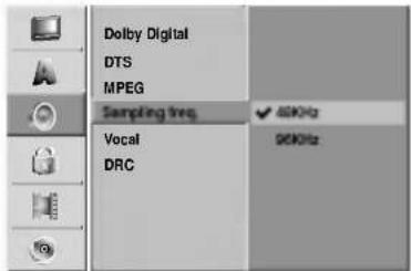 Dolby Digital DTS MPEG Sampling freq Vocal DRC 40KHz SEKHz