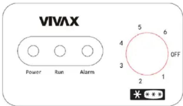 VIVAX Power Run Alarm 5 6 4 OFF 3 2 1 ***