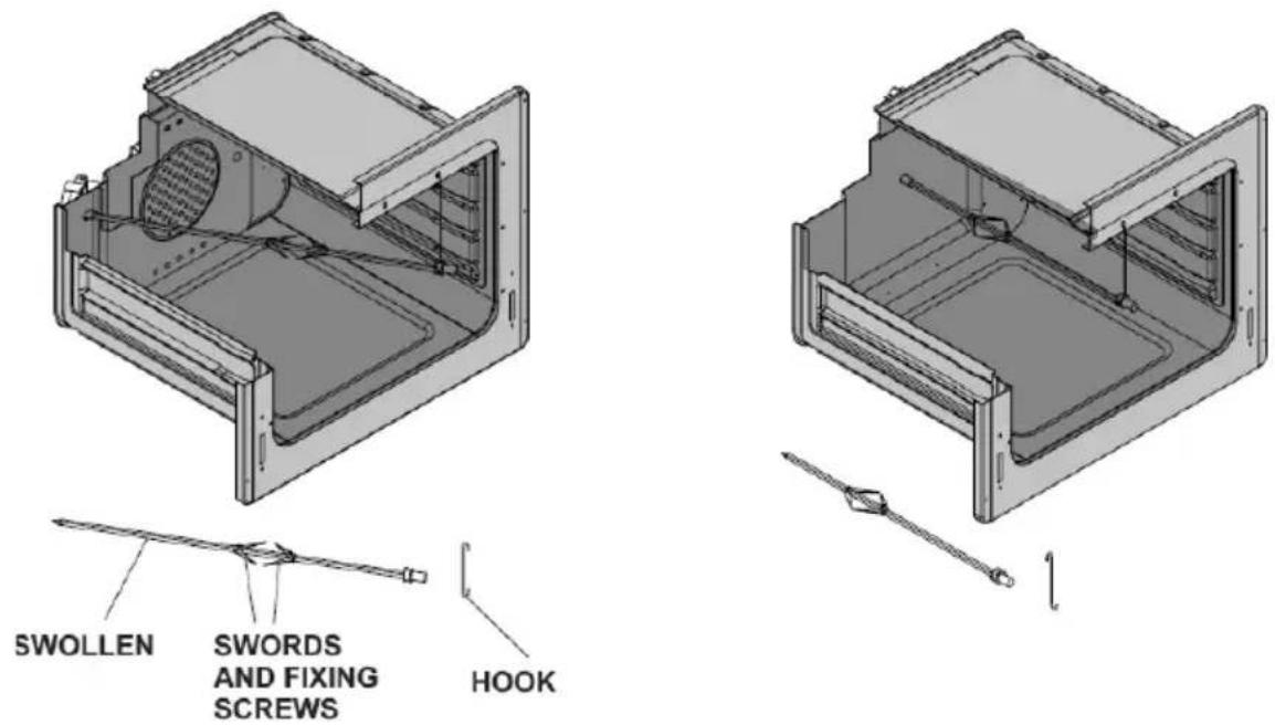 SWOLLEN SWORDS AND FIXING SCREWS HOOK