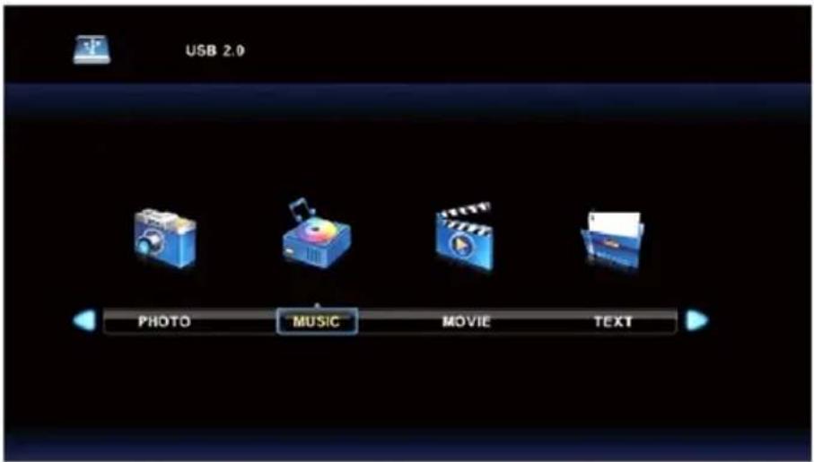 USB 2.0 PHOTO MUSIC MOVIE TEXT