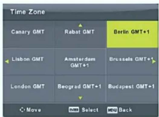 Time Zone Canary GMT Rabat GMT Berlin GMT+1 Lisbon GMT Amsterdam GMT+1 Brussels GMT+1 London GMT Beograd GMT+1 Budapest GMT+1 Move Select Back