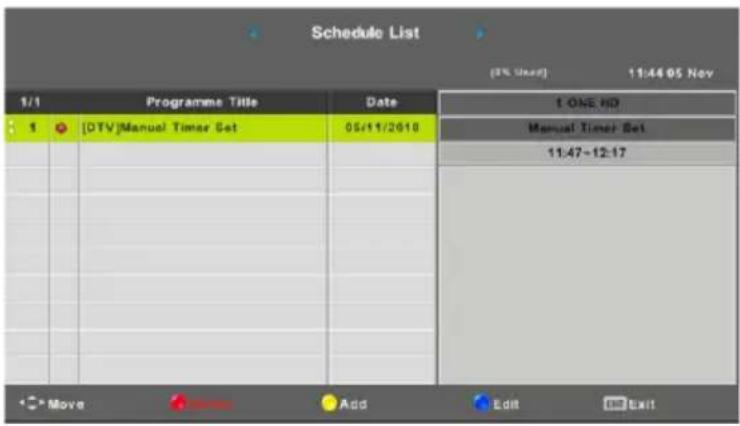 Vivax LE140 - Schedule List (Raspored prikaza i Timera) - 1
