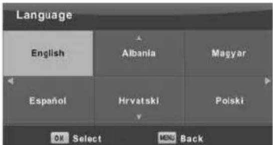Language English Albania Magyar Español Hrvatski Polski OK Select MEN Back