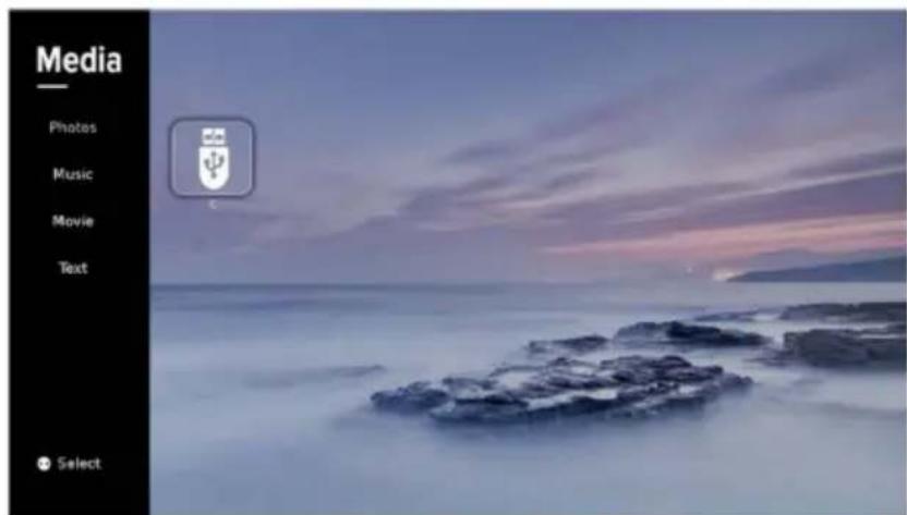 Media Photos Music Movie Text Select