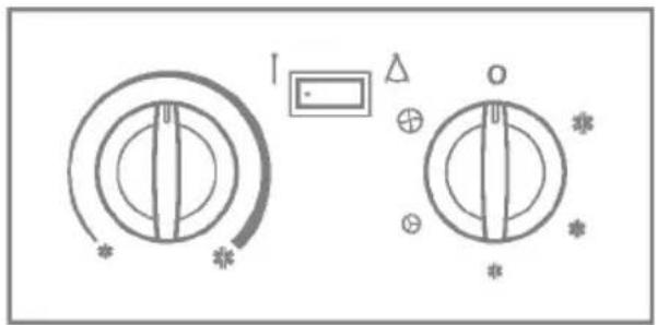 Diagram showing two circular gauges with symbols and a labeled component, likely illustrating a mechanical or electrical design concept.