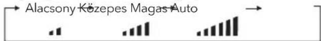→ Alacsony Közepes Magas Auto →