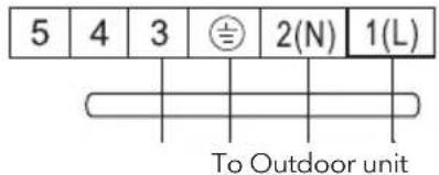 5 4 3 ⏚ 2(N) 1(L) To Outdoor unit