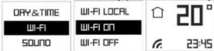 DAY&TIME WI-FI SOUND WI-FI LOCAL WI-FI ON WI-FI OFF 20° 23:45