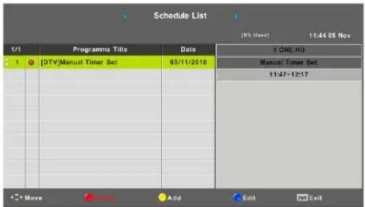Vivax 24LE79T2S2 - Schedule List (Raspored prikaza i Timera) - 1