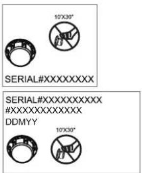 10'X30" SERIAL#XXXXXXXX SERIAL#XXXXXXXX #XXXXXXXXXXXX DDMYY 10'X30"