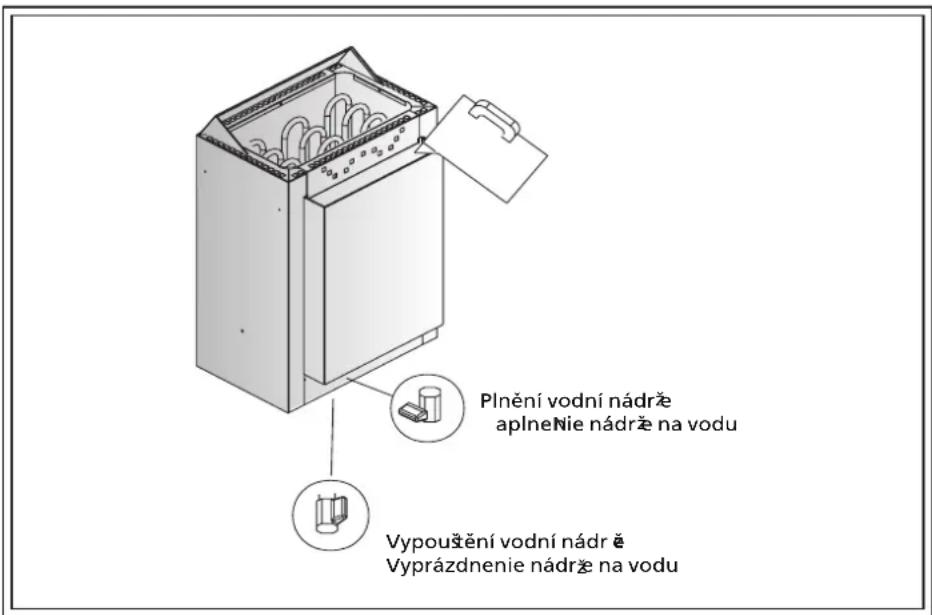 HARVIA Kubic KV60SE HKSC600400 - Plnenie nádrže pri studenom odparovači - 1