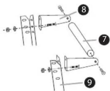 Technical diagram showing mechanical assembly with numbered components and labeled parts