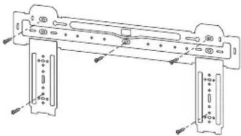 Technical line drawing of a mechanical assembly with mounting brackets and mounting holes (no text or symbols)