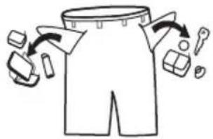 Illustration showing a person bending over shorts with weights and a question mark indicating unknown weight.