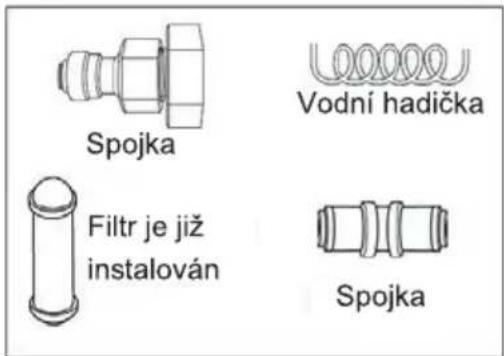 Spojka Vodní hadička Filtr je již instalován Spojka
