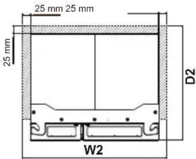 25 mm 25 mm 25 mm D2 W2