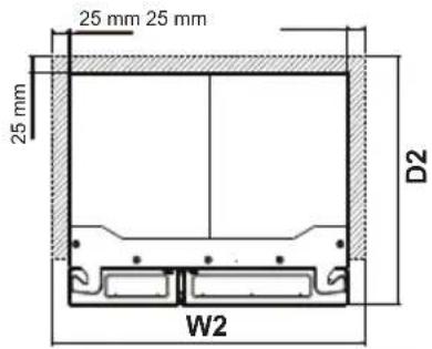 25 mm 25 mm 25 mm D2 W2
