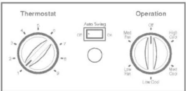 Thermostat Auto Swing Operation Off High Color Med Fan Low Fan Med Cool Low Cool