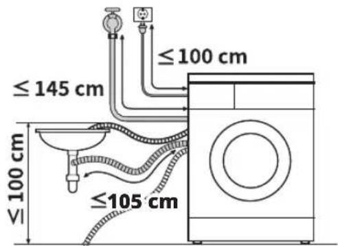 LG F2WN6S7S1 - Vízleeresztő tömlő elhelyezése könyökidommal - 1