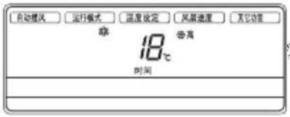 自动模式 运行模式 温度设定 风扇速度 其它功能 绿 18℃ 时间 隔离