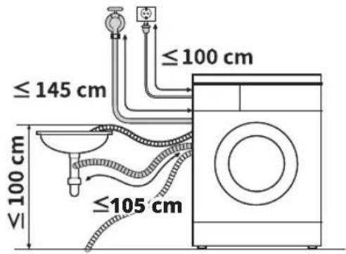 LG F4DN408N1 - Монтаж на маркуча за изходяща вода чрез извитата скоба - 1