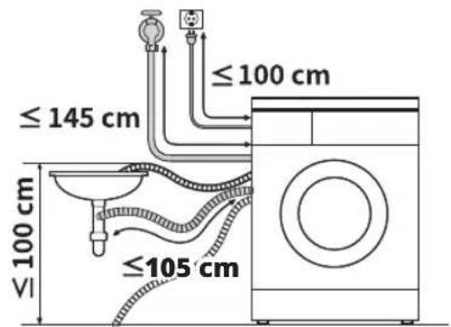 LG F2WV3S7AIDD - Vízleeresztő tömlő elhelyezése könyökidommal - 1