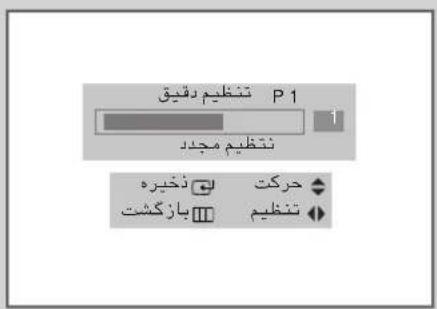 تنظيم بقيق P 1 تنظيم مجدد حركت نخیره بازکشت تنظيم