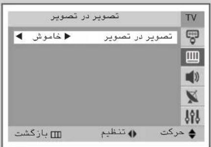تصویر در تصویر ◀ خاموش تصویر در تصویر بازکشت تنظیم حرکت TV
