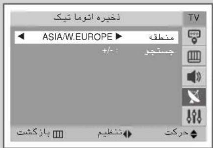 نخیره اتوما تیک ASIA/W.EUROPE ▶ منقطة +/- : جستنجو بازکشت تتنظيم حركت