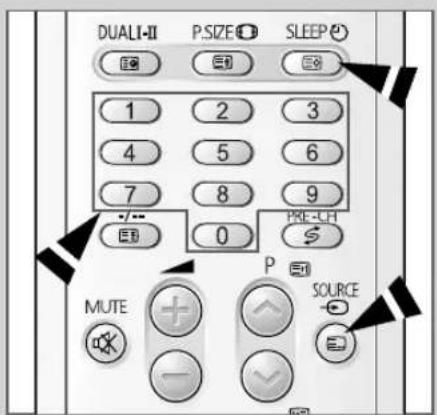 DUALI-II P.SIZE SLEEP 1 2 3 4 5 6 7 8 9 PRE-CH 0 MUTE P SOURCE