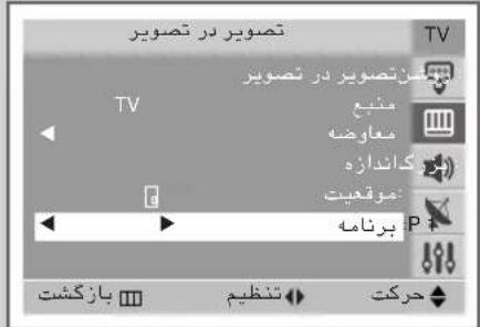 تصووير در تصووير TV منبع معارضه کانداره موقعتیت ب رنامه بازکشت تنظیم حرکت