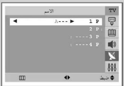 الاسم A---► 1 P 2 P : : ----3 P : ----4 P TV صنيط