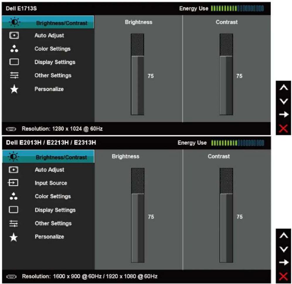 DELL E2013H - Accessing the Menu System - 2