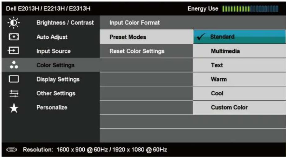 DELL E2013H - Accessing the Menu System - 14