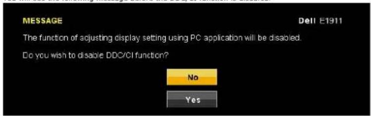 DELL E1911 - OSD Warning Messages - 2