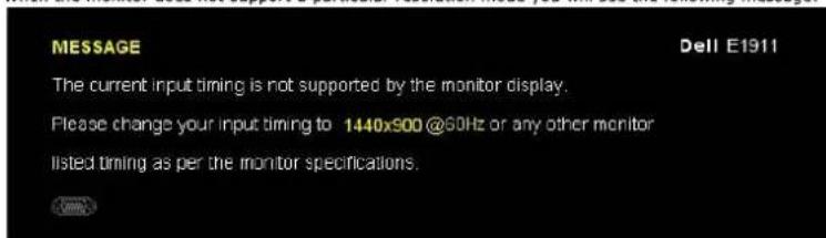 DELL E1911 - OSD Warning Messages - 1