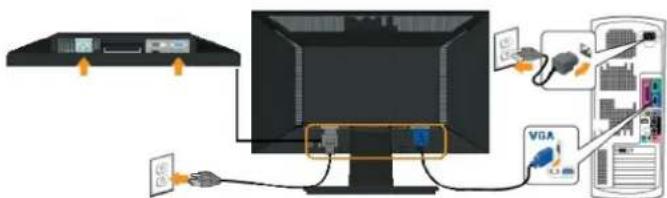 DELL E1911 - Connecting the Blue VGA Cable - 1